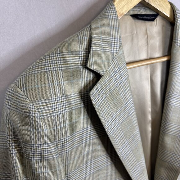 Samuelsohn Scabal silk wool tan plaid blazer Soft Men 42XL O’Connors luxury - Picture 3 of 8